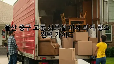 울산 중구 교동 사무실 이사 퇴거 청소: 완벽 가이드